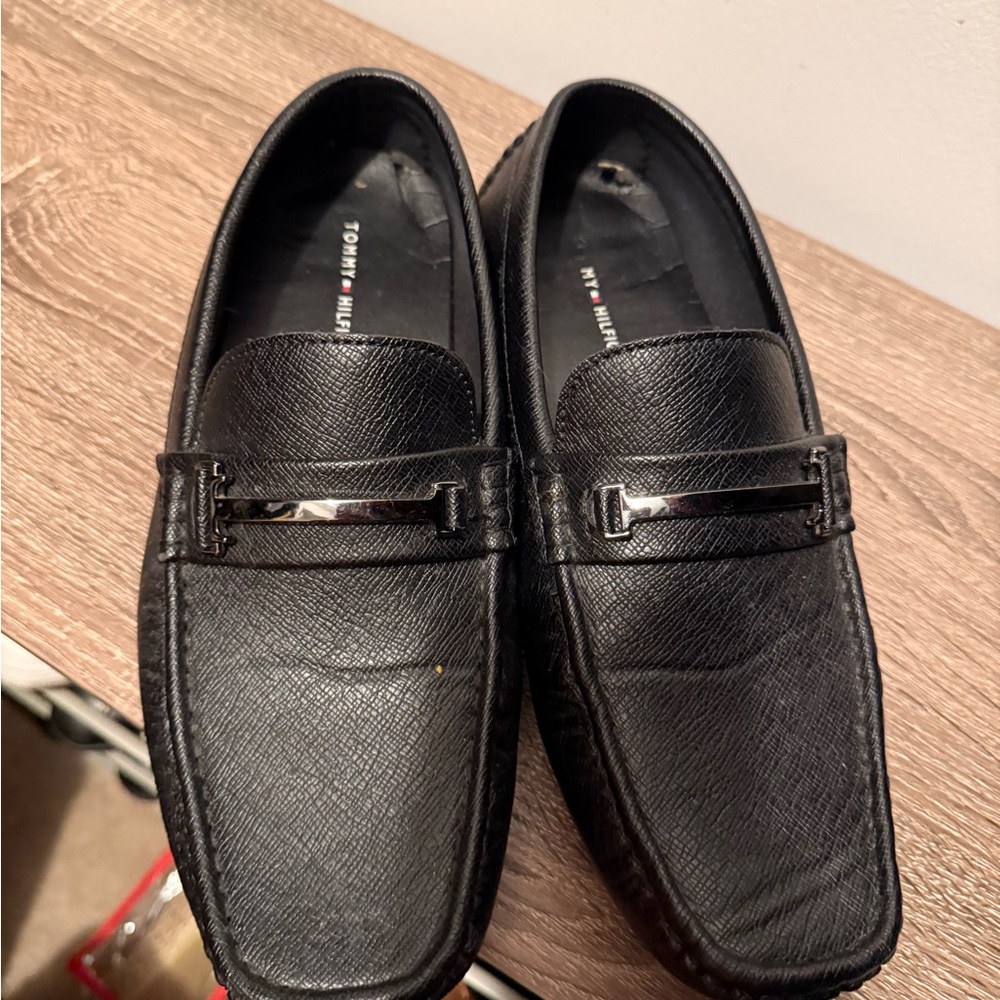 Tommy Hilfiger Men's Black Leather Loafers